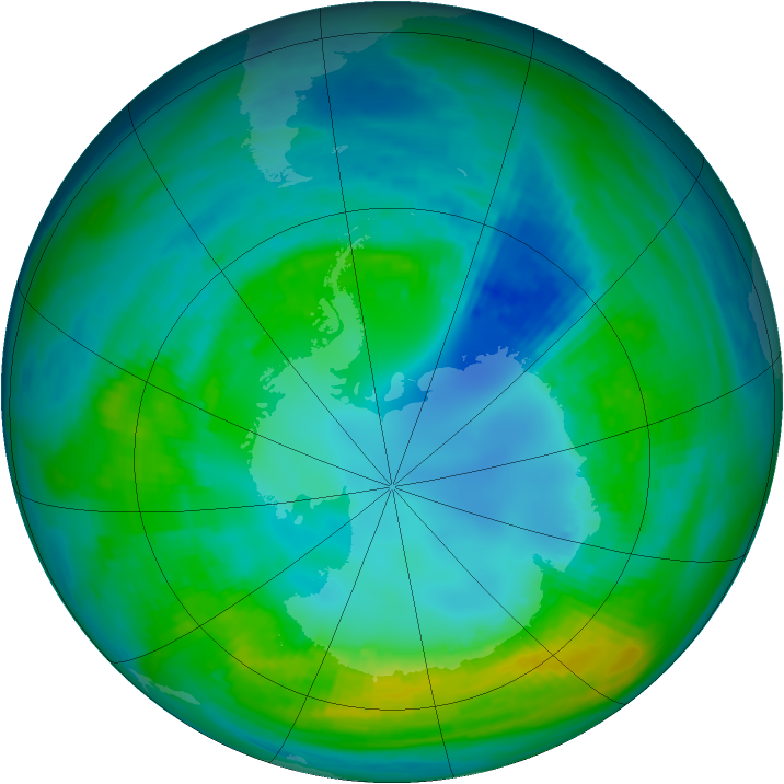 Antarctic ozone map for 28 April 1979